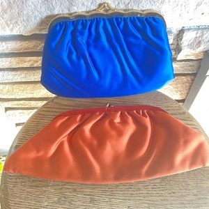 Adorable Vintage clutch x 2, fabric